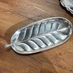 Vintage Banana Leaf Dish, 11", International Silver 8194 Silverplate Tray Plate